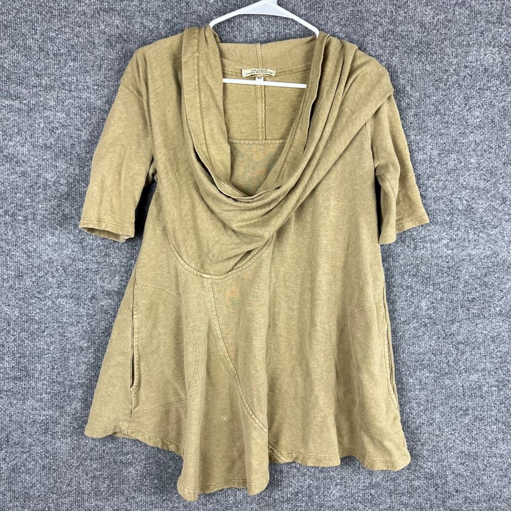 Prairie Underground Womens Cowl Neck Drape Tunic Top Hemp Cotton XS